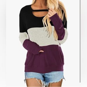 Casual Black and Gray Sweatshirt with Soft Knit Material